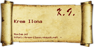Krem Ilona névjegykártya